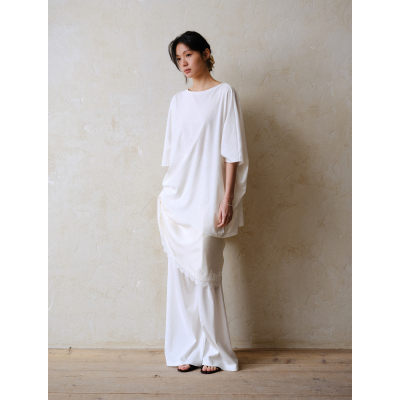 commuse memory 『松弛漫漫』高支强捻丝光双面慵懒感针织T恤套装