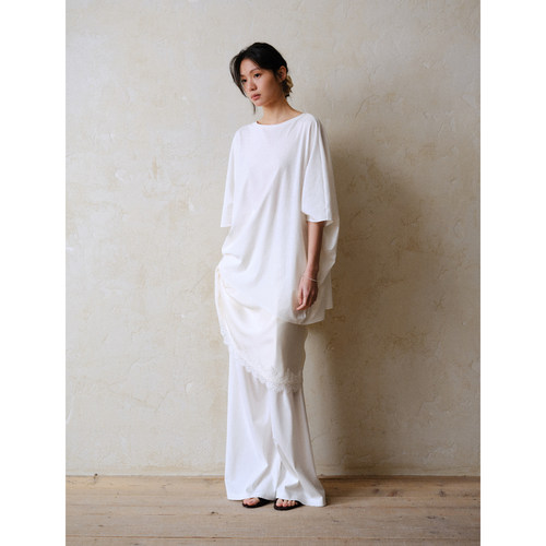 commuse memory 『松弛漫漫』高支强捻丝光双面慵懒感针织T恤套装