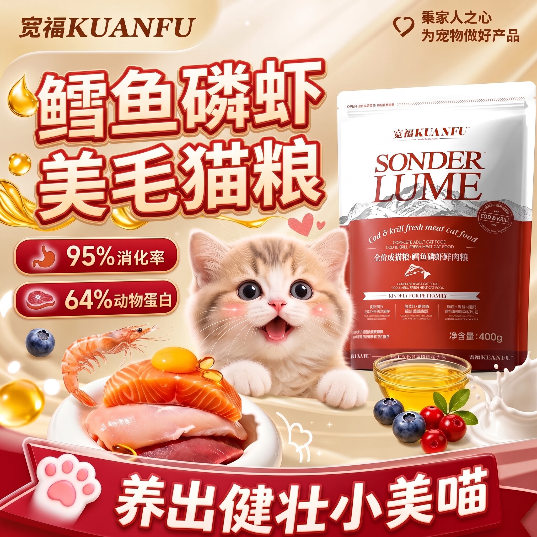 【护胃⭐增免疫】鳕鱼磷虾鲜肉粮图片