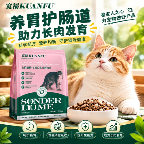 营养长肉！宽福全价鲜肉益生元粮