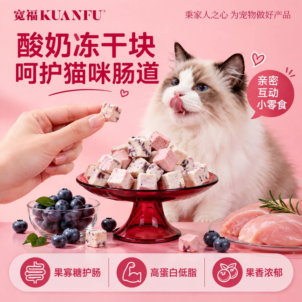 【锁鲜0诱食】宽福冻干酸奶块1包图片