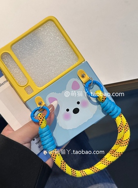 可爱手提小狗适用华为purax手机壳折叠pocket2腕带三星zflip7/6个性小米mixflip2女oppofindn3flip新款