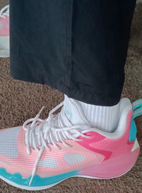 特步正品春秋休闲针织透气防滑训练男运动篮球鞋878319-120027