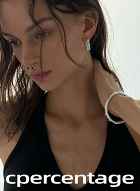 c percentage 原创设计'丝绒'古法拉丝镀银轻奢星星镶嵌戒指耳环