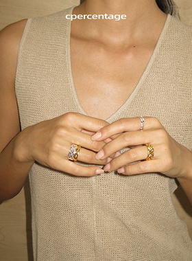 c percentage 原创设计粼波系列细版戒指女高级轻奢925纯银指环