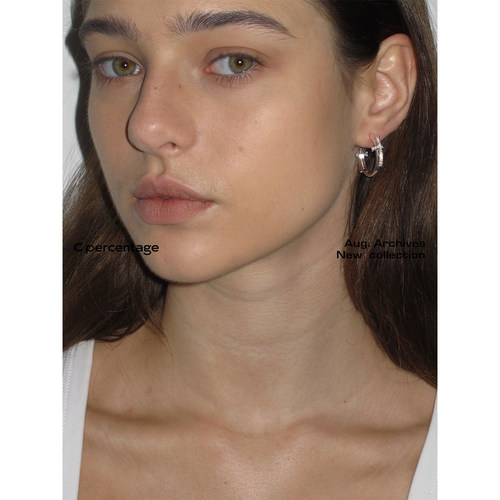 c percentage 原创设计时尚气质锆石镶嵌十字银河铜镀耳环女