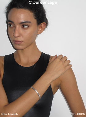 c percentage  原创设计百搭款简约款光影纹理手链