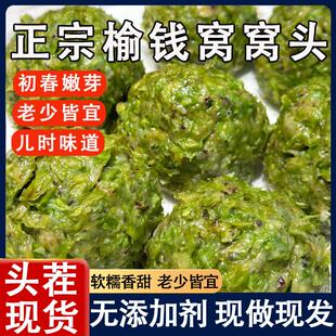直供榆钱窝窝头新鲜现摘头茬榆树钱野菜团子馒头早餐速食半成品榆