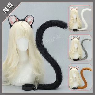 手作仿真立体仓鼠耳朵发箍cos兽耳兽尾套装二次元洛丽塔配饰头饰