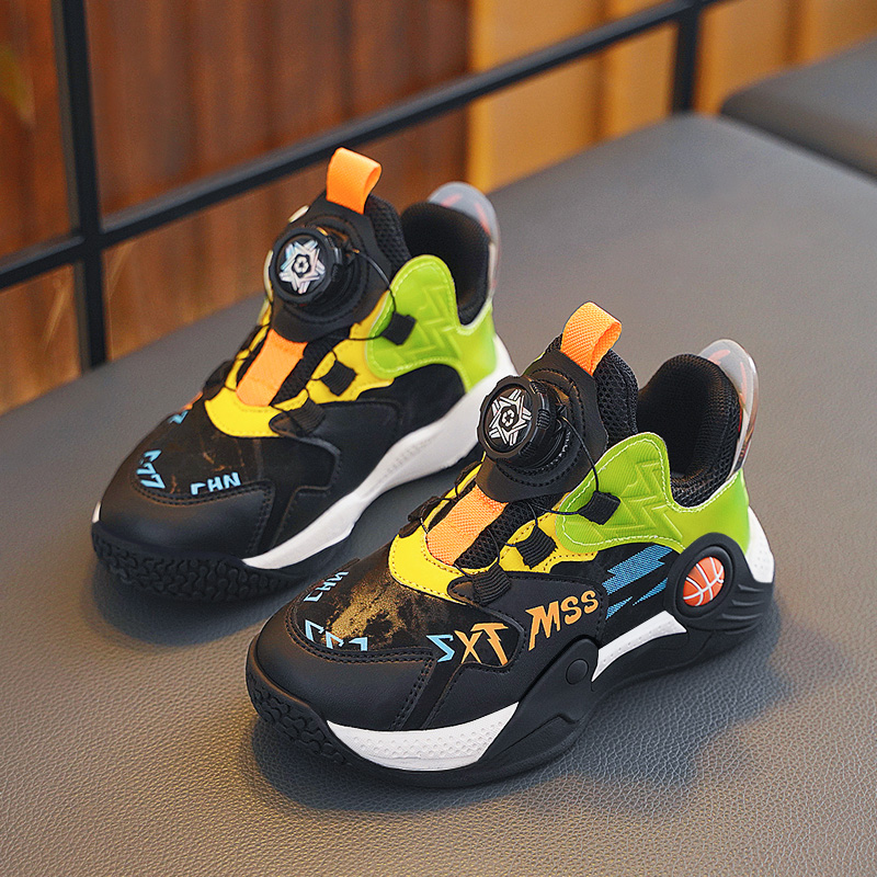 男童运动鞋春秋新款旋转按钮