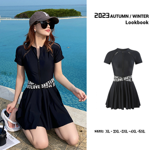 分体平角裤 nazal 遮肚裙式 泳衣女微胖mm大码 度假游泳衣 运动少女