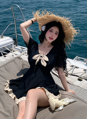 Nazal胖mm大码泳衣女款微胖女孩遮肉显瘦遮肚绝美200斤泳装泡温泉