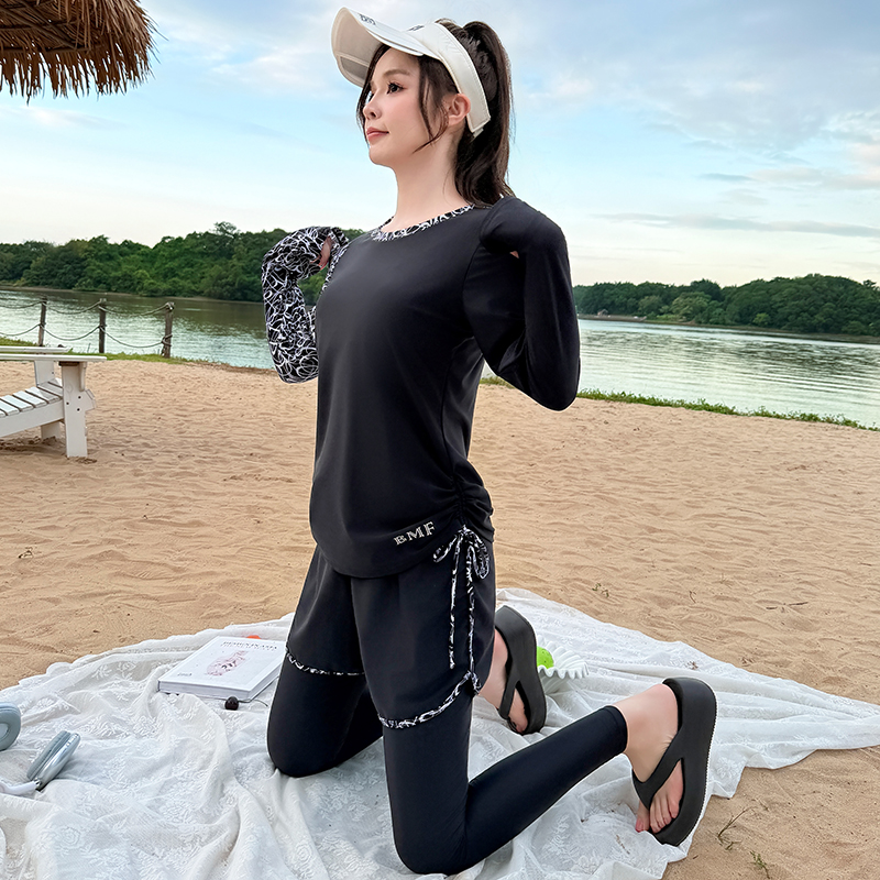 Nazal运动微胖mm大码泳衣女遮肚显瘦度假泡温泉少女系列分体新款