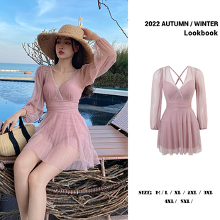 200斤显瘦钢托聚拢 连体平角裤 nazal微胖mm大码 泳衣女泡温泉裙式