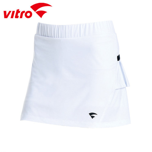 韩国代购直邮VITRO正品折扣清仓羽毛球服速干拼色荷叶后摆半身裙