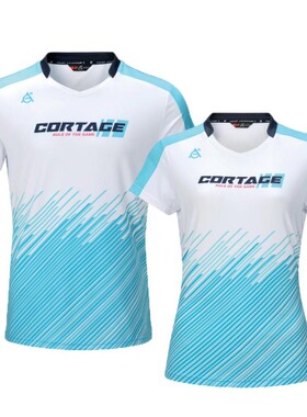 韩国代购直邮CA5羽毛球服23折扣速干透气吸汗渐色男女V领短袖T恤