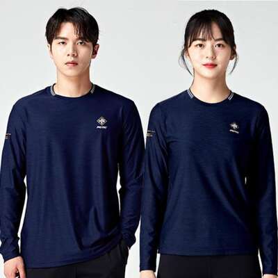 韩国代购直邮PGNC佩吉酷羽毛球服23折扣男女春秋长袖速干排汗T恤