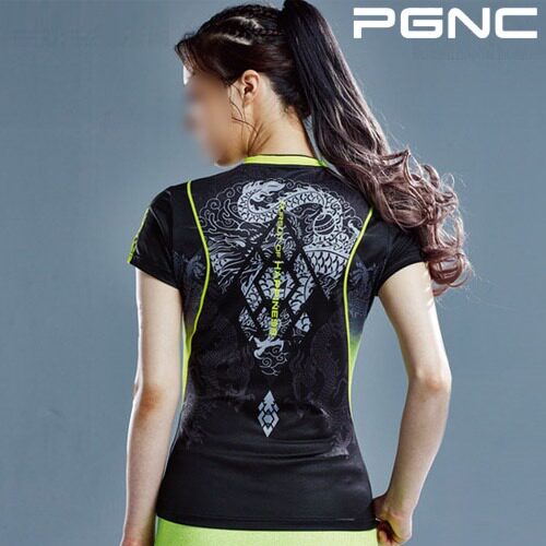 韩国代购PEGGY&CO佩吉酷PGNC羽毛球服女款清仓系列透气短袖T恤