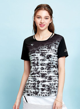 韩国代购直邮VITRO正品清仓折扣羽毛球服女款速干渐色花纹短袖T恤