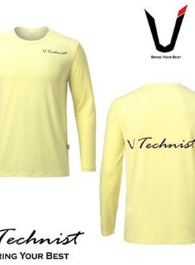 韩国代购TECHNIST羽毛球服男女折扣清仓速干透气糖果色长袖T恤
