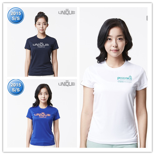 韩国代购PEGGY&CO/佩吉酷羽毛球服女款字母速干圆领短袖T恤清仓