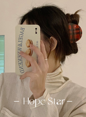 韩国抓夹带细闪温柔后脑勺盘发夹子头饰复古网红发饰小众款鲨鱼夹