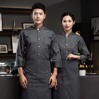 Long -sleeved [серый сингл]+серый фартук