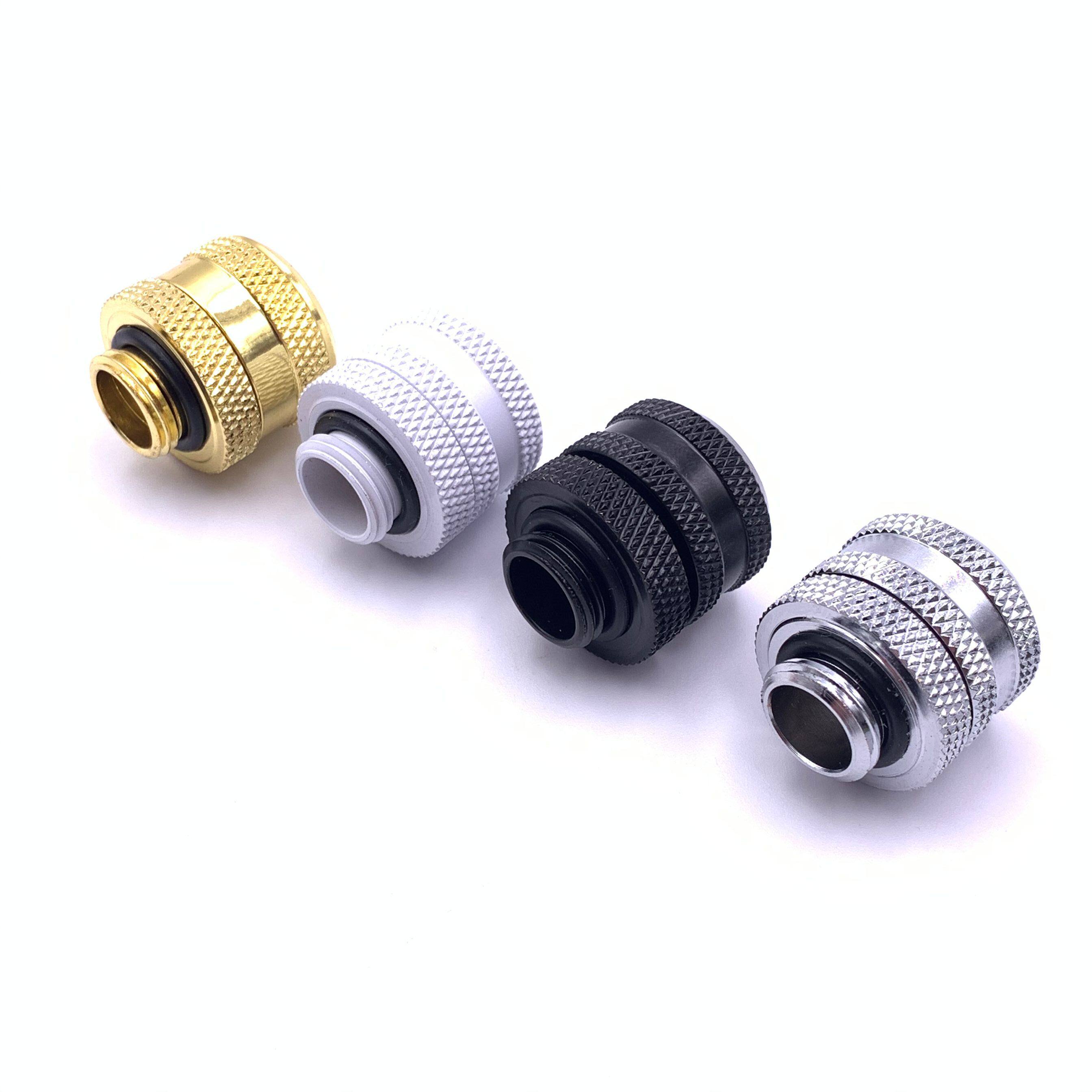 电脑水冷硬管接头 加长4密封圈硬管快拧 10&times;14硬管快拧 银黒白金