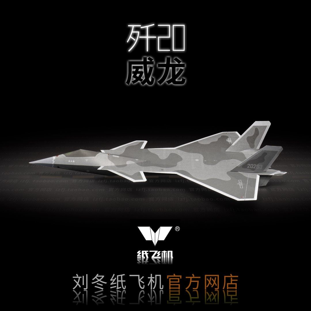 新品飞机歼20 威龙第五代隐形战斗机纸飞机两架装中小学航模