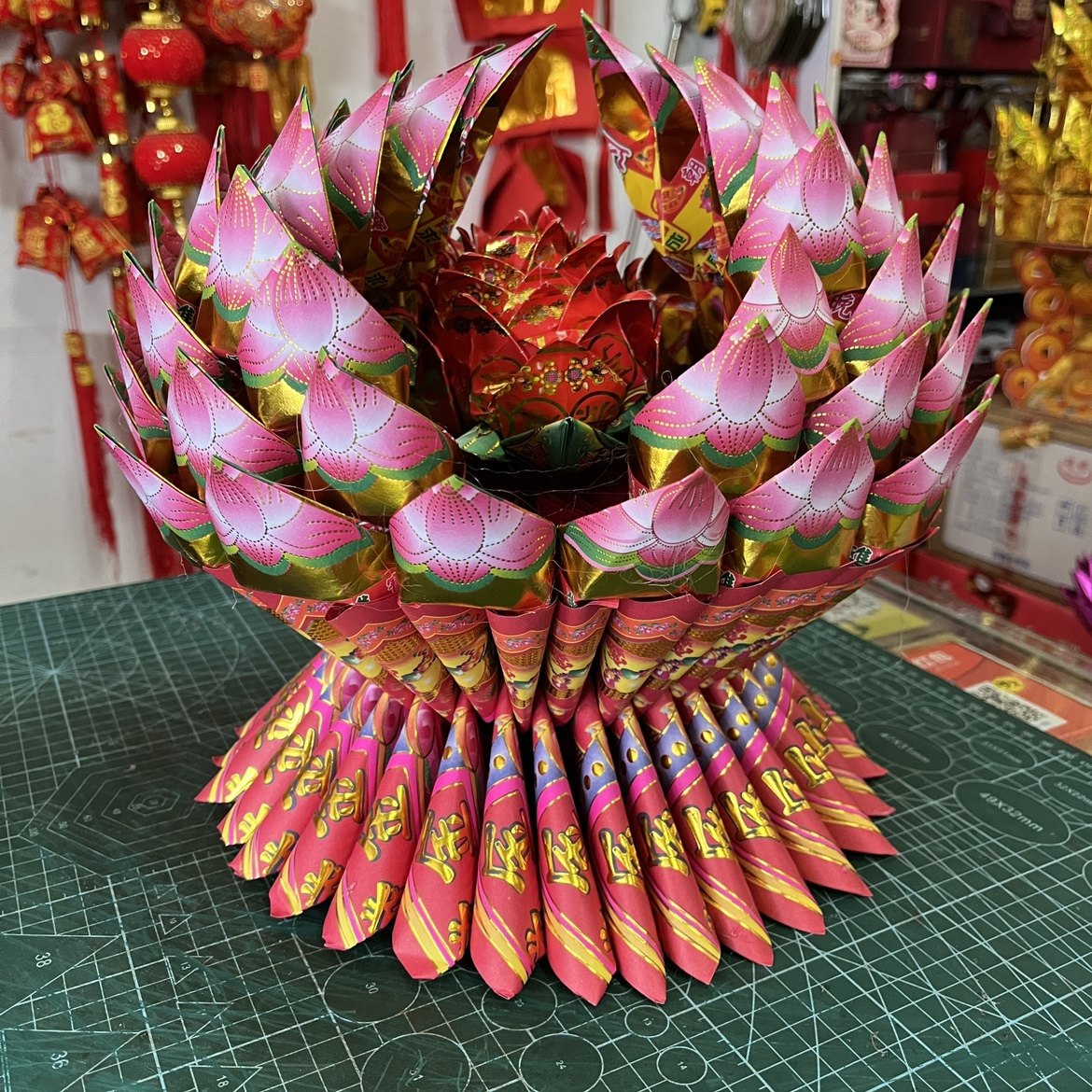 佛手莲花折纸材料包（需自折送视频教程包教会）高35厘米宽30厘米