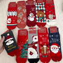 圣诞袜子女红色女款 秋冬可爱中筒纯棉长筒蛇年可爱日系冬天堆堆袜