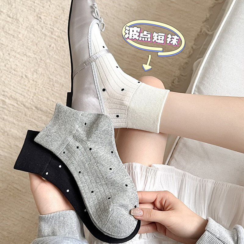 波点短袜简约日常百搭