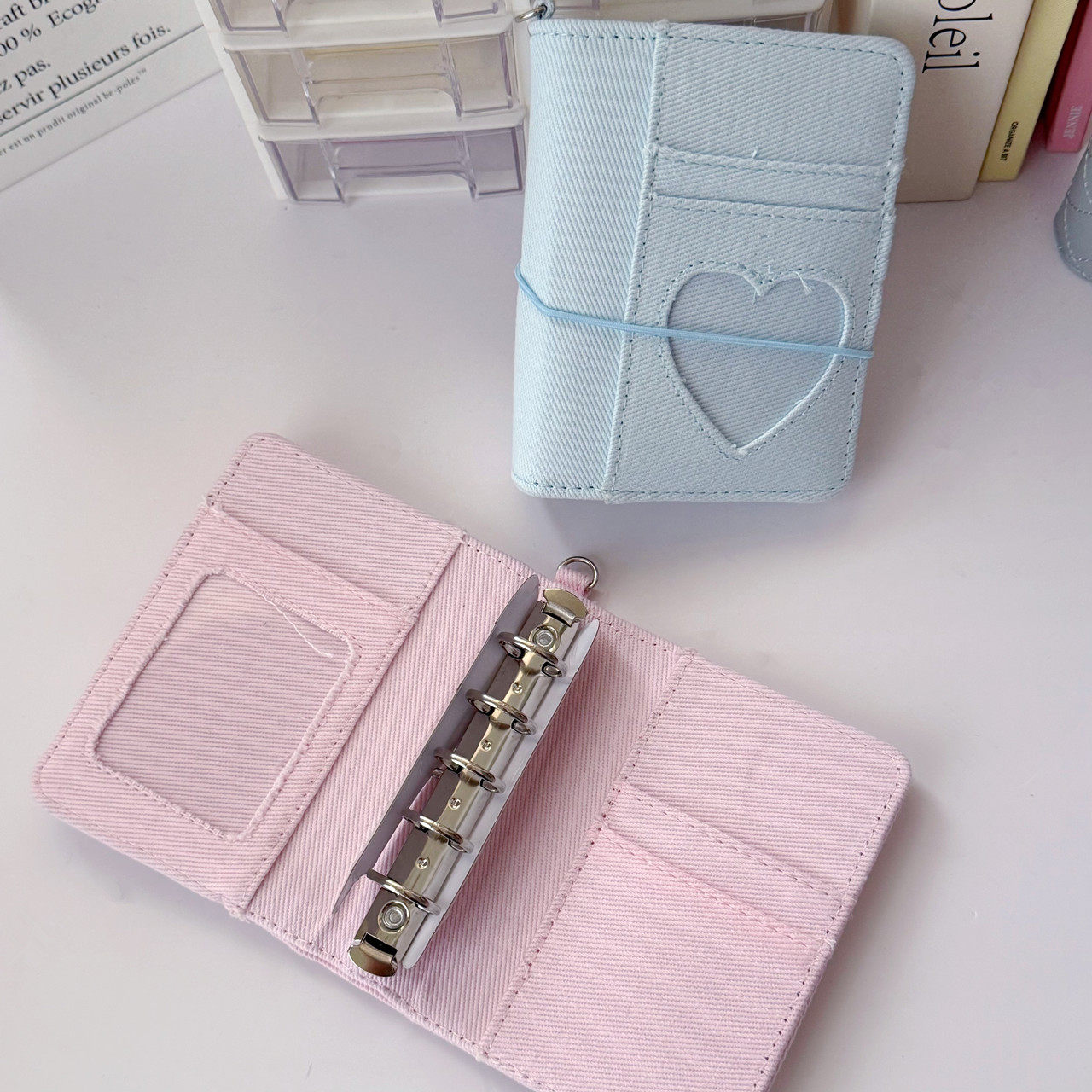 M5牛仔外壳镂空爱心活页手账本日记本便携相册集邮盖章文创本子,文具电教/文化用品/商务用品,手帐/日程本/计划本,淘宝优惠券,粉丝福利购,淘宝优惠卷