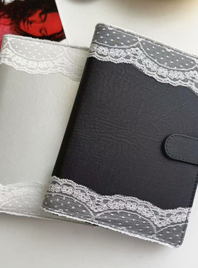 A5蕾丝边纹理外皮活页夹马卡龙笔记本6孔手帐本记事商务时尚办公