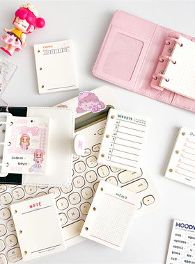 迷你三孔本彩色内页方格空白日计划周计划todo备忘录活页替芯