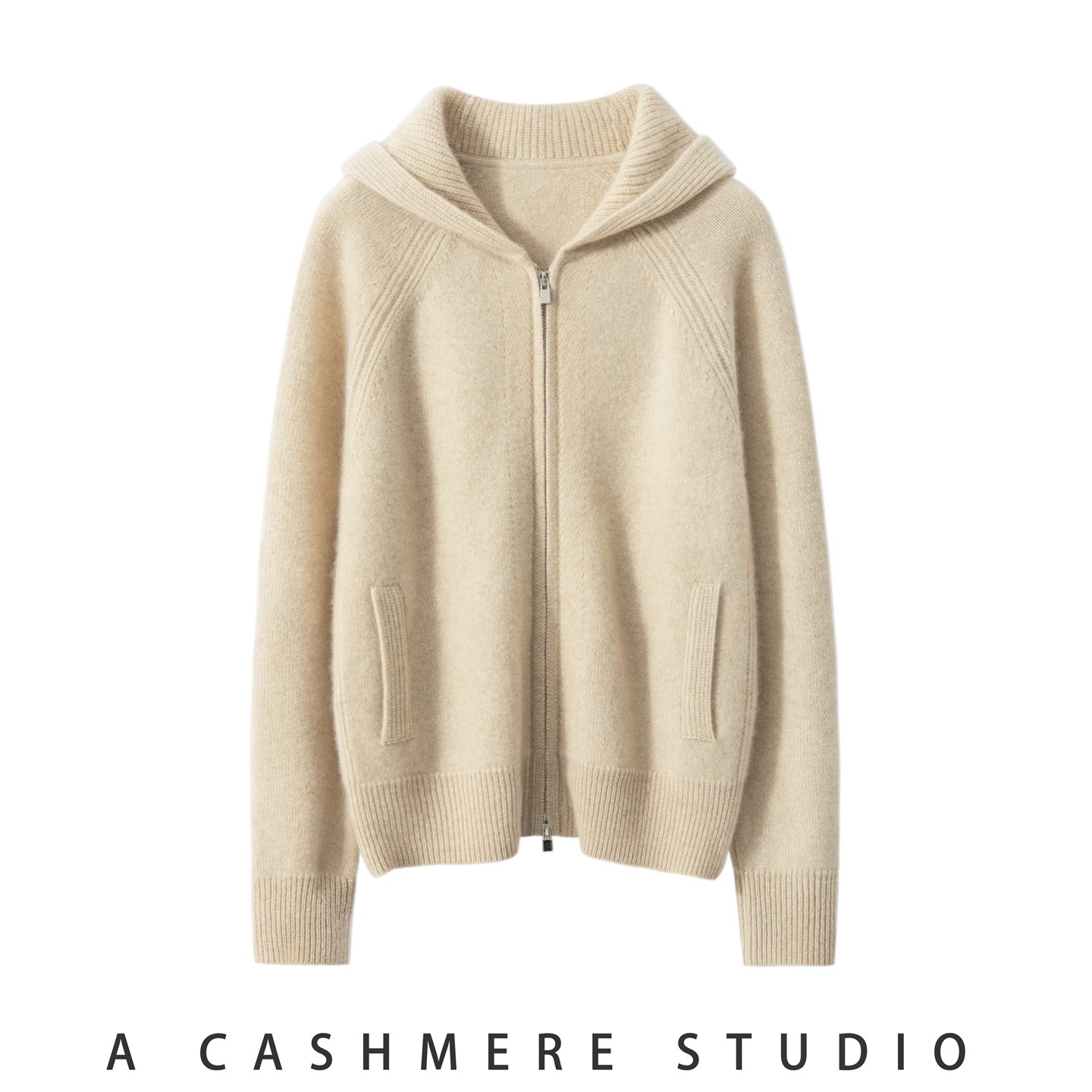 休闲时尚100%纯山羊绒开衫女连帽宽松双拉链毛衣外套百搭针织帽衫,女装/女士精品,羊绒衫,淘宝优惠券,粉丝福利购,淘宝优惠卷