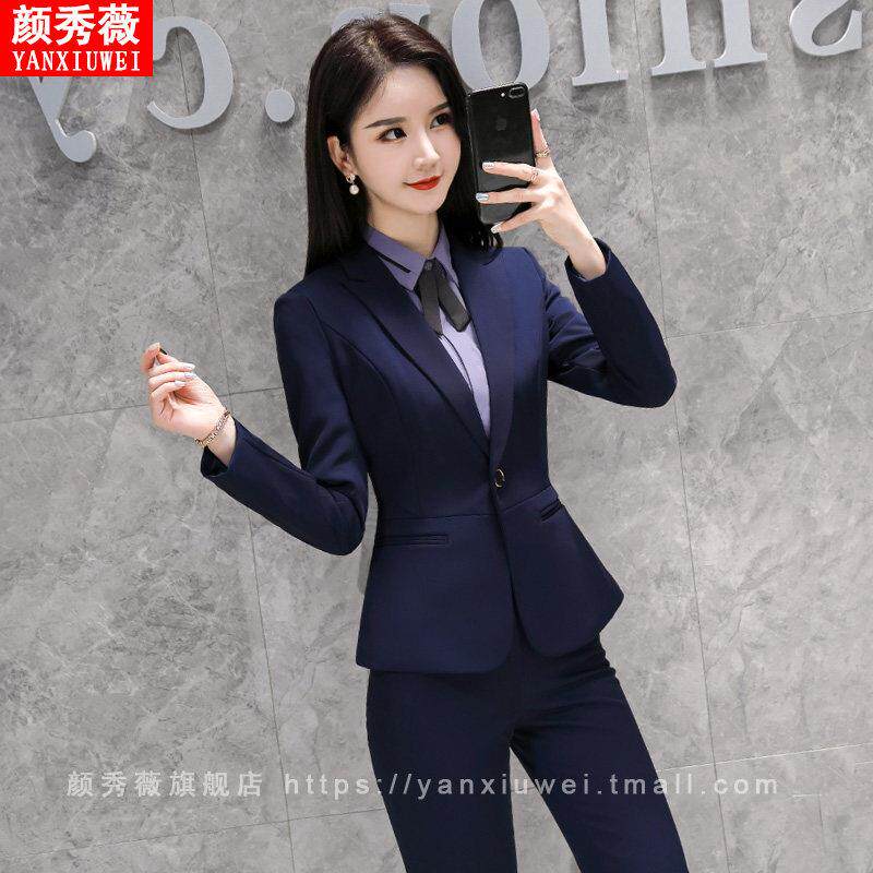 时尚职业装正装女套装气质女神范工作服秋冬面试高端总裁上班西装