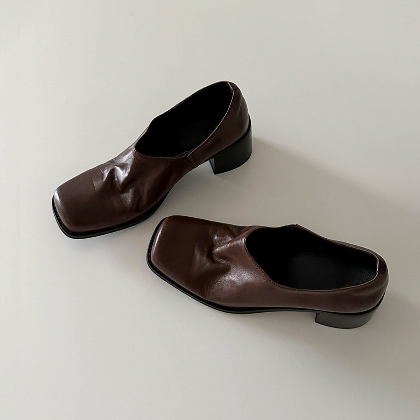 意大利Corso~韩版方头复古一脚蹬乐福鞋女春通勤简约气质深口单鞋,女鞋,深口单鞋,淘宝优惠券,粉丝福利购,淘宝优惠卷