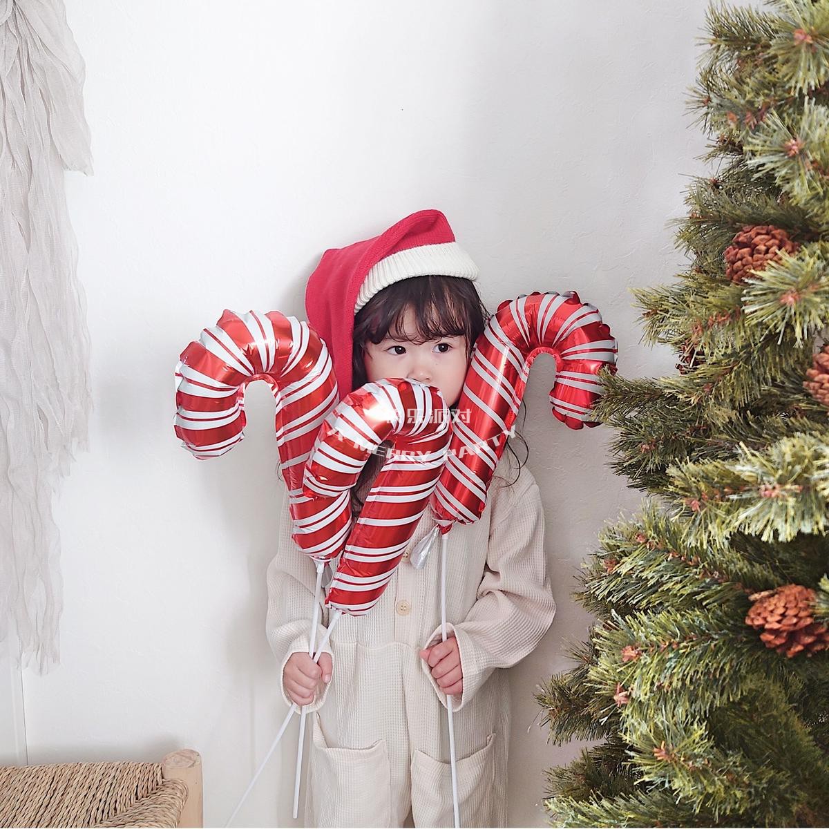 Christmas balloon /〈mini〉 candy cane迷你糖果拐杖铝箔气球