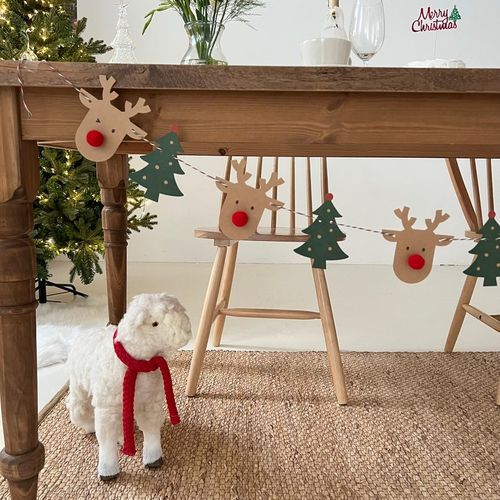 Christmas banner 牛皮小鹿拉花韩国ins风北欧居家 装饰儿童摄影