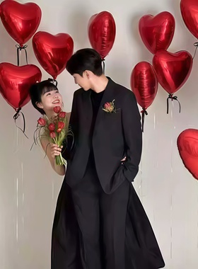 Valentine's Day飘空爱心求婚表白情人节日惊喜布置婚房装扮用品