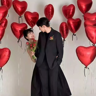 Valentine's Day飘空爱心求婚表白情人节日惊喜布置婚房装扮用品