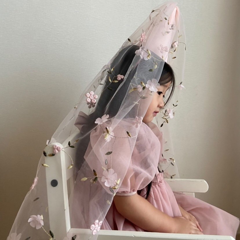 isn网红网纱雏菊花朵生日帽派对帽拍照道具生日帽儿童舞台装扮