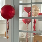 new 扮派对喜庆摄影飘空气球 饰装 year 圣诞新年红色4D球布置装