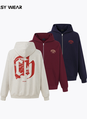 CH丨连帽logo拉链开衫卫衣男秋季新美式宽松潮牌情侣休闲外套帽衫