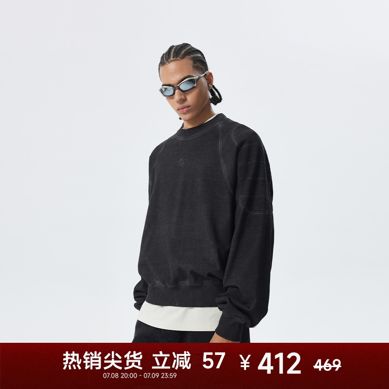 CH重磅做旧水洗圆领卫衣