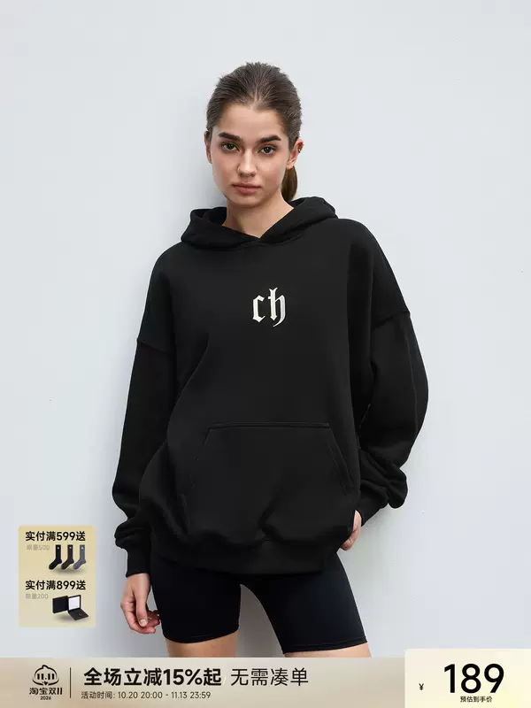 เสื้อสเวตเตอร์มีฮู้ดสีดำพิมพ์ลายตัวอักษร Chinism Cas สำหรับผู้ชาย, เสื้อฮู้ดทรงหลวมสำหรับคู่รักฤดูใบไม้ร่วง, แจ็กเก็ตสไตล์อเมริกัน