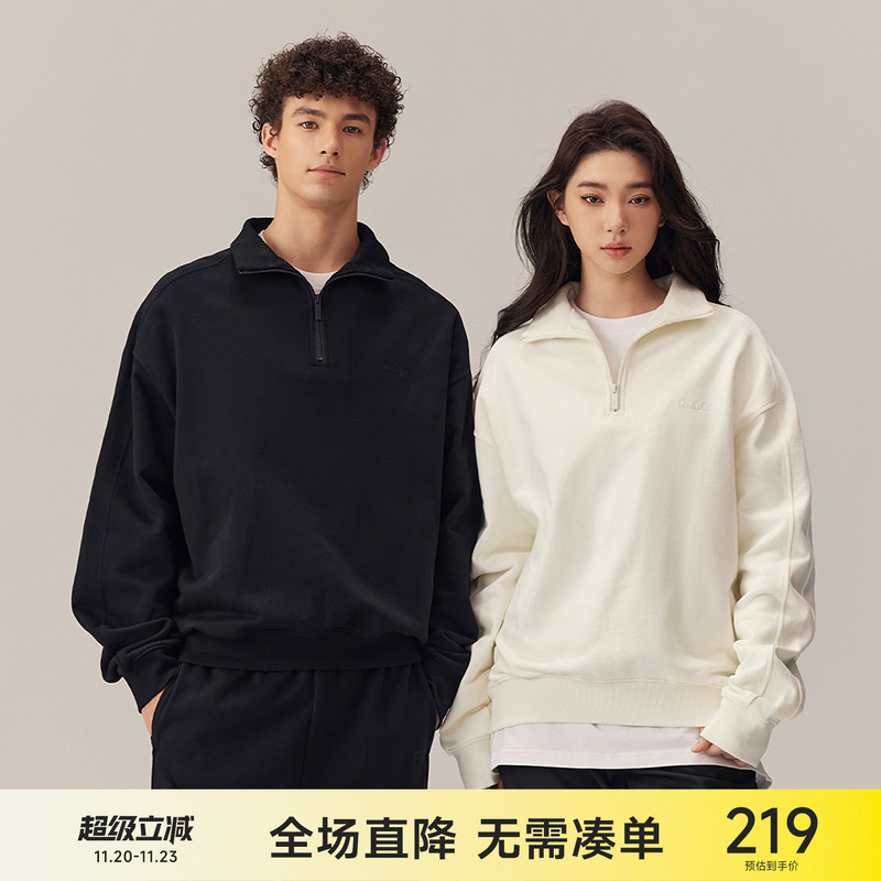 CH翻领半拉链美式卫衣