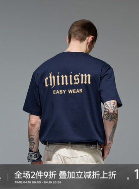 CH字母印花短袖T恤男宽松夏美式潮牌半袖情侣纯棉休闲圆领上衣