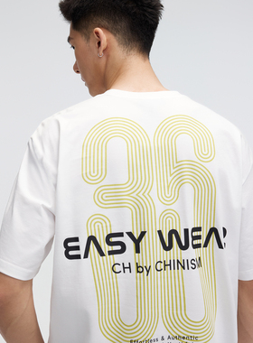 Chinism CAS凉感抗菌短袖T恤男2026夏季字母宽松男生运动速干半袖